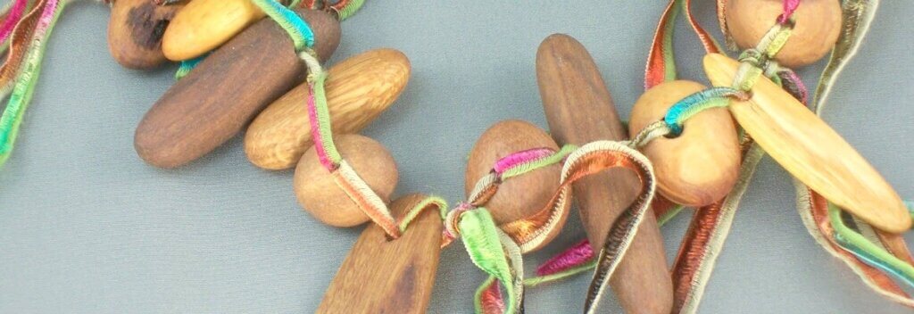 Australian wood and fibre necklace. More about this design in the blog and you are welcome to contact me for more information