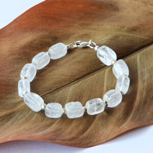 B153 Clarity Clear Quartz & Sterling Silver Bracelet - www.maxinefaye.com.au