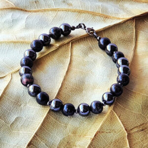 B199 Sunset Jasper, Hemalyke & Gunmetal Grey Bracelet