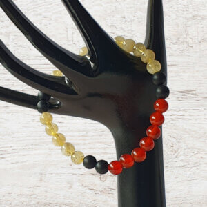 B251 Black Onyx, Carnelian & Citrine Bracelet - www.maxinefaye.com.au