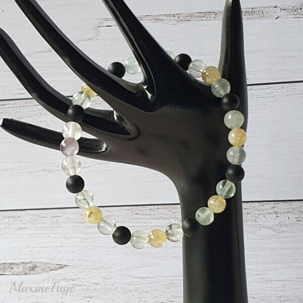 This Gemstone mix stretch bracelet is suitable for people who have a metal allergy.