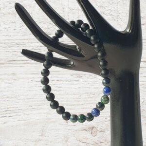 B260 Azurite & Onyx Bracelet - www.maxinefaye.com.au