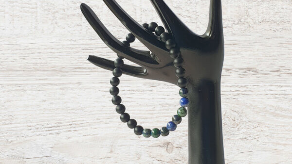 B260 Azurite & Onyx Bracelet - www.maxinefaye.com.au