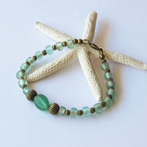 Recycled Glass Go Green Frosted Bracelet